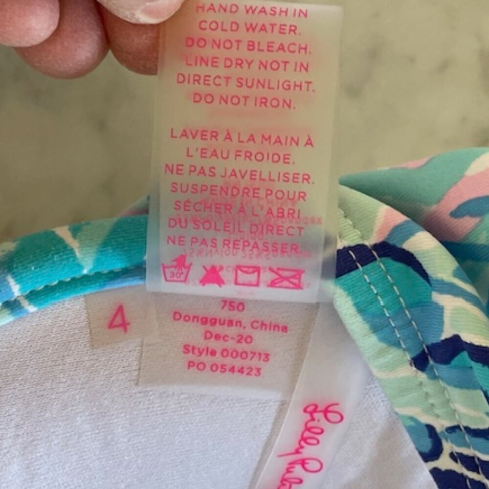 LILLY PULITZER Blossom Bikini Bra Underwear Top RN 15101 Turquoise Pink - Picture 7 of 13